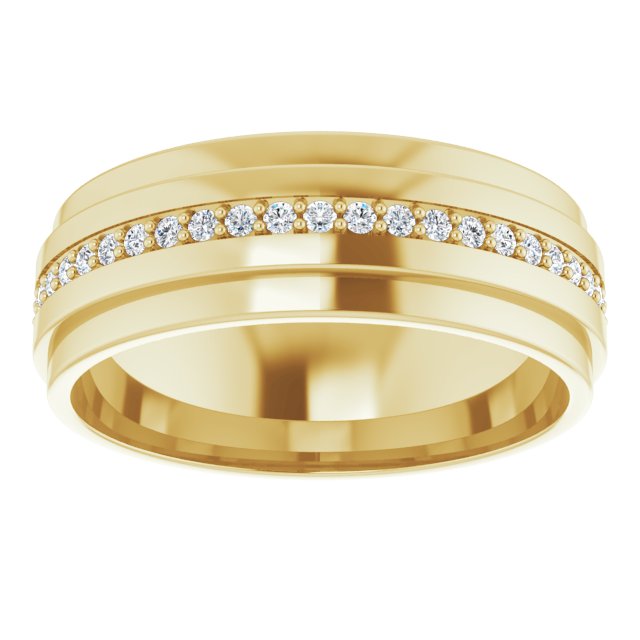Round Diamond Men's Double Edge Eternity Band-VIRABYANI